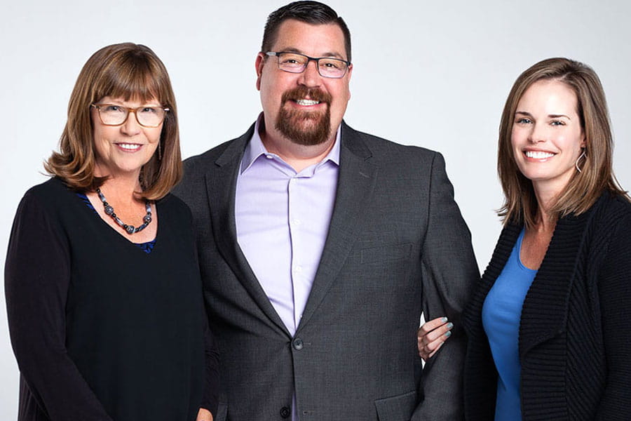 From left: Ellen Dean, Katie Ponton, Adam Ponton